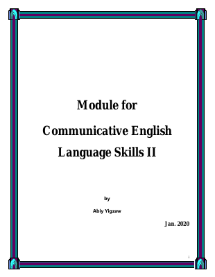 Communicative English Language Skills II Merged 1 Dirzon